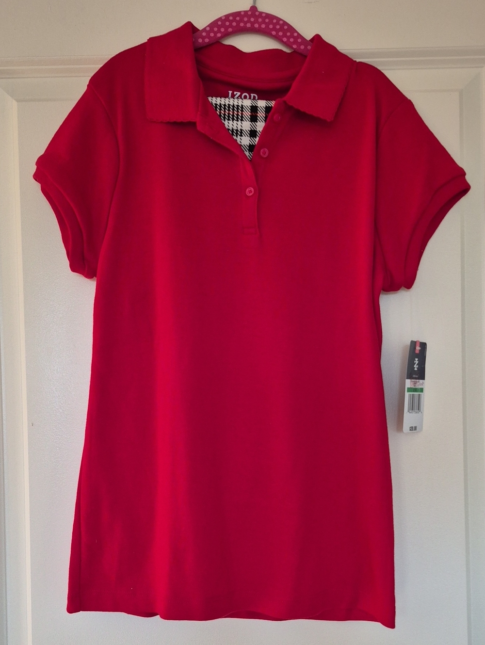 NWT Izod Bright Red Polo Shirt Paired With Old Navy Leggings